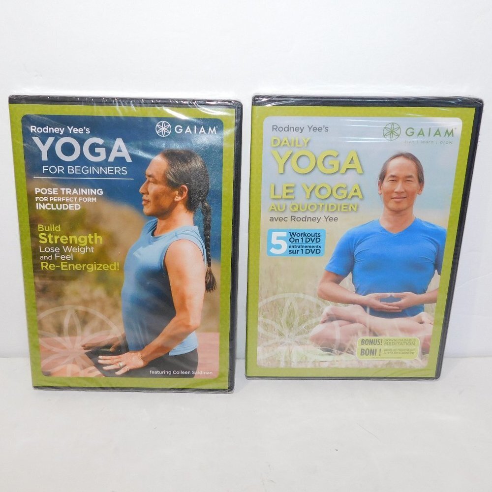Set of 2  GAIAM Rodney Yee Yoga for Beginners and Daily DVD - NEW SEALED